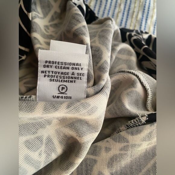 Diane Von Furstenberg Jersey Wrap Dress Jeanne Two-Scribbles Black & White Sz 6 - Picture 12 of 13